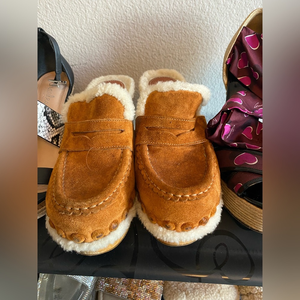 Chloe fur lined clogs